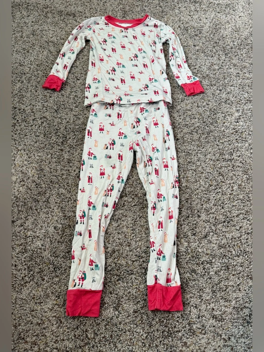Dream Let Toddler Christmas Paws & Claus Bamboo Pajamas - Size 3T
